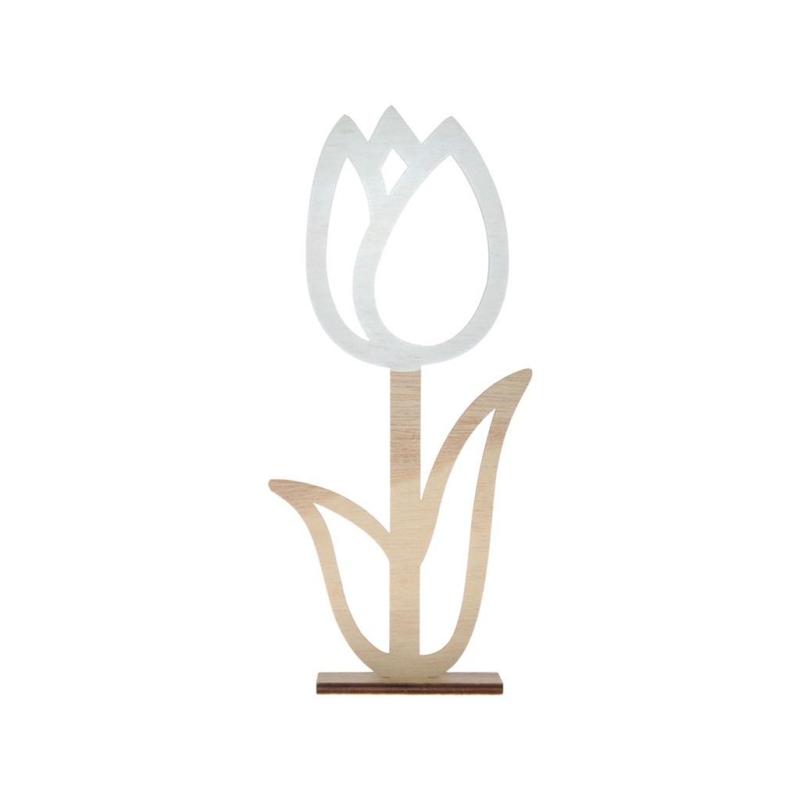 Drewniana dekoracja-kwiat tulipan pusty