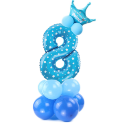 Zestaw urodzinowy 8 niebieski (14 elementów) L&H