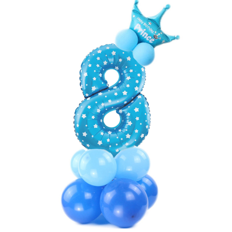 Zestaw urodzinowy 8 niebieski (14 elementów) L&H