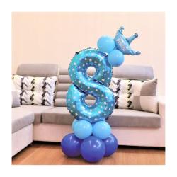 Zestaw urodzinowy 8 niebieski (14 elementów) L&H