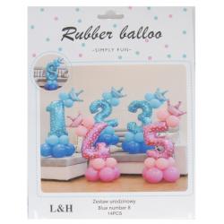 Zestaw urodzinowy 8 niebieski (14 elementów) L&H
