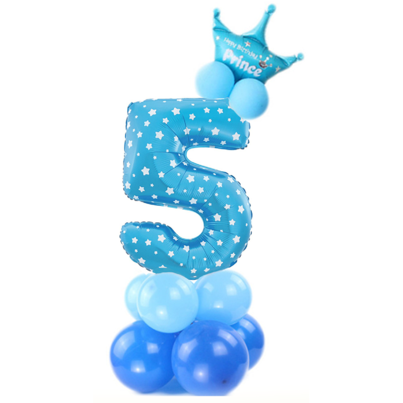 Zestaw urodzinowy 5 niebieski (14 elementów) L&H