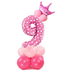 Набір на день народження 9 рожевих (14 шт)