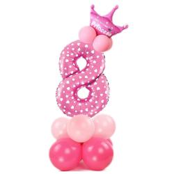 Zestaw urodzinowy 8 różowy (14 elementów) L&H