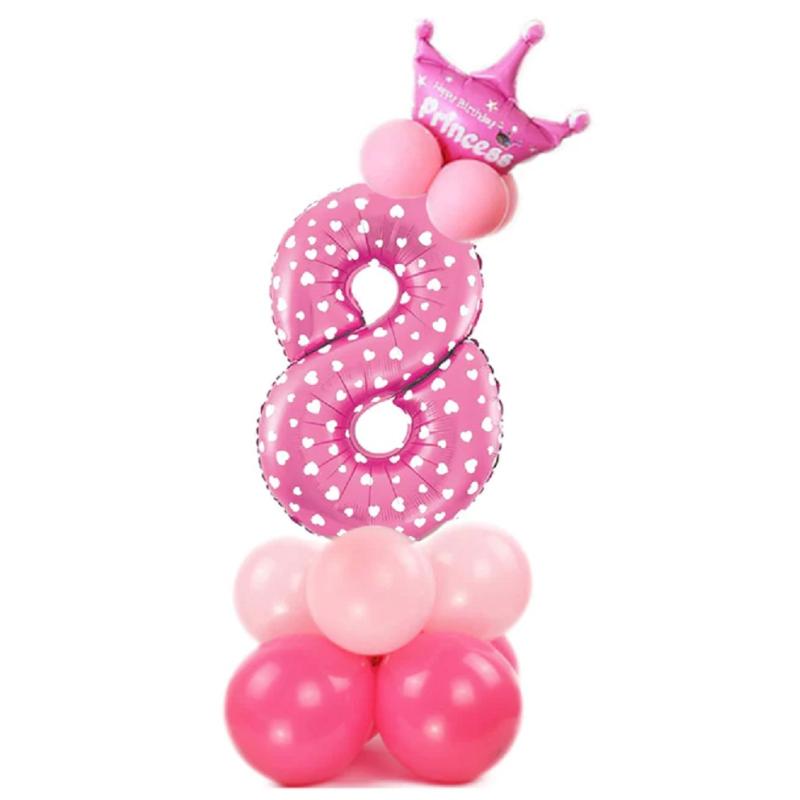 Zestaw urodzinowy 8 różowy (14 elementów) L&H