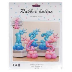 Zestaw urodzinowy 8 różowy (14 elementów) L&H