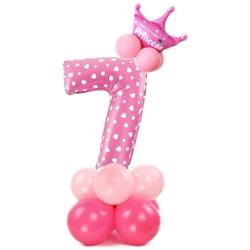 Zestaw urodzinowy 7 różowy (14 elementów) L&H