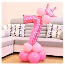 Zestaw urodzinowy 7 różowy (14 elementów) L&H