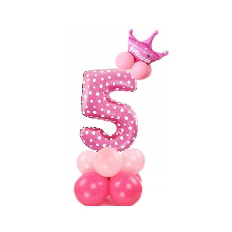 Набір на день народження 5 рожевих (14 шт.)