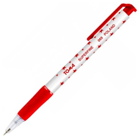 Długopis S-Fine Automat Czerwony TOMA