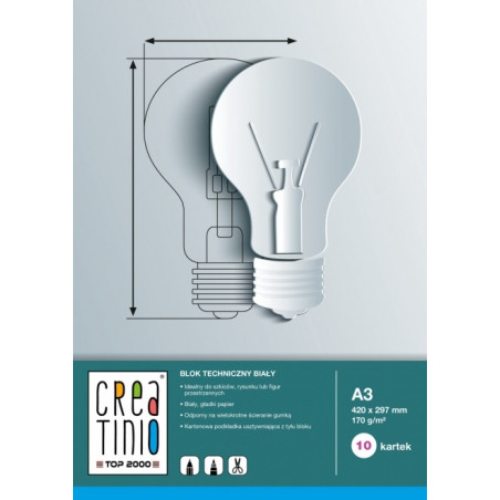 Технічний блок А3 білий 10k creatinio