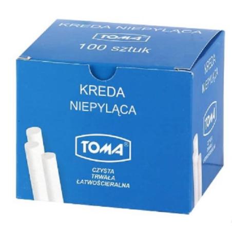 Kreda szkolna biała niepyląca 100 sztuk TOMA