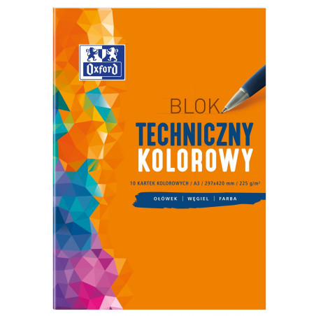 Blok techniczny A3 10k 225g kolor OXFORD