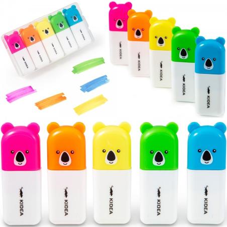 Zakreślacze z figurką miś KIDEA