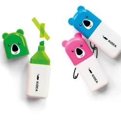 Zakreślacze z figurką miś KIDEA