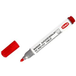 Marker do tablic białych okrągły czerwony TOMA