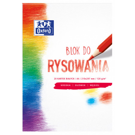 Blok rysunkowy A4 20k 120g biały OXFORD