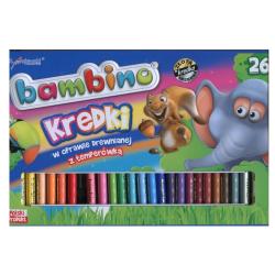Kredki szkolne 26kol.+temper. metalowa BAMBINO