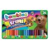 Kredki szkolne 26kol.+temper. metalowa BAMBINO