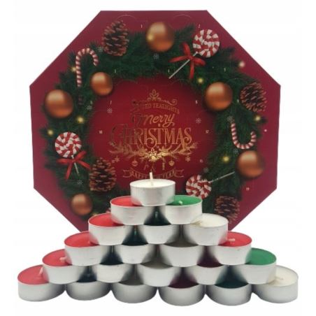 Kalendarz Adwentowy świeczki Tealight 24 szt