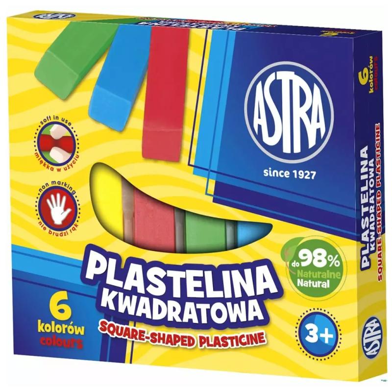 ASTRA Plastelina kwadrat 6kol.