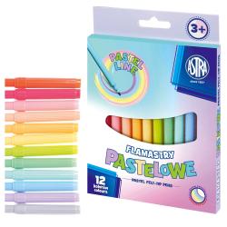 FLAMASTRY ASTRA CX - 12 KOLORÓW PASTELOWYCH