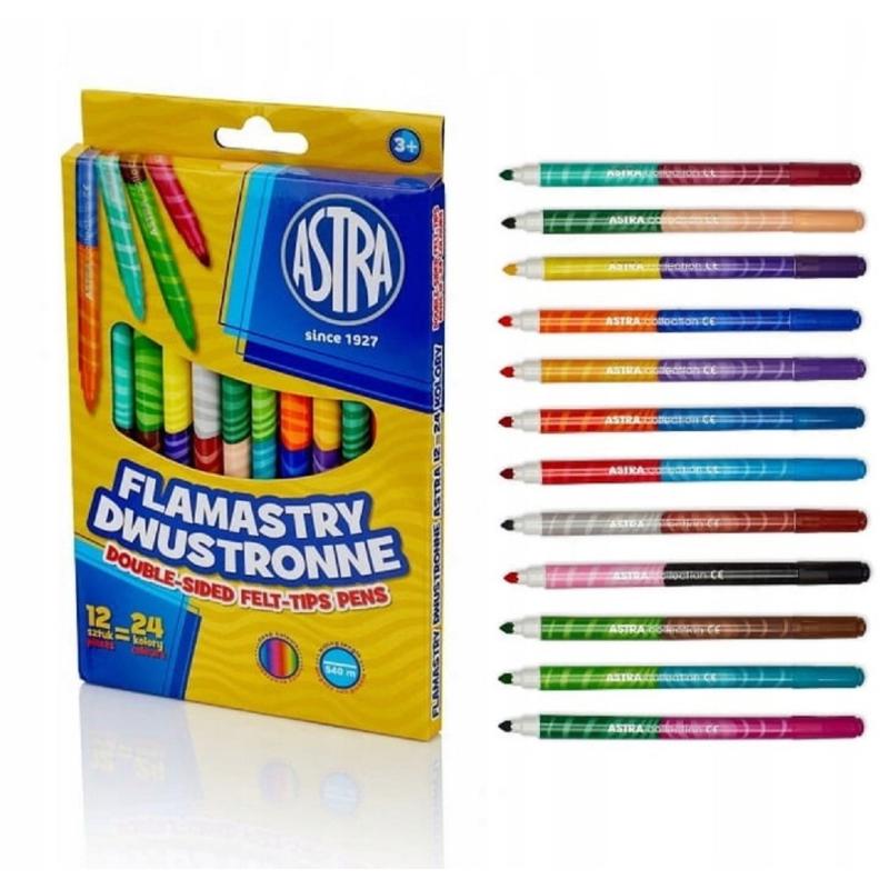 ASTRA Flamastry dwustronne 1224 kolory