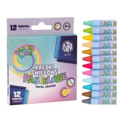Kredki świecowe pastelowe 12kolorów 8/90mm ASTRA