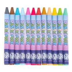 Kredki świecowe pastelowe 12kolorów 8/90mm ASTRA