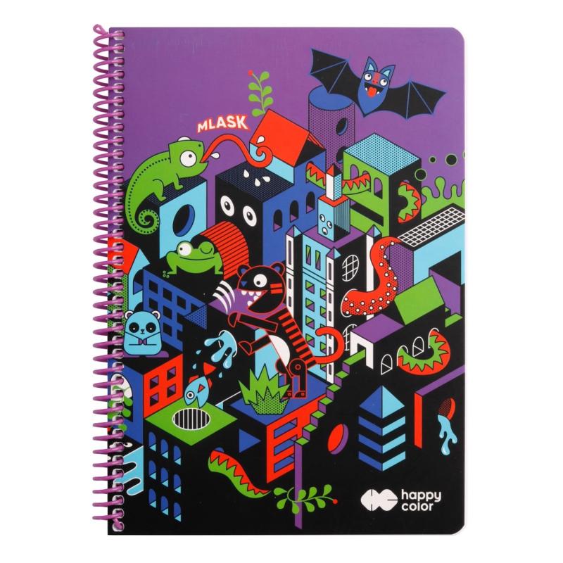 Kołonotatnik ME&CITY 1 A4 80k kratka Happy Color