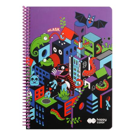 Kołonotatnik ME&CITY 1 A4 80k kratka Happy Color
