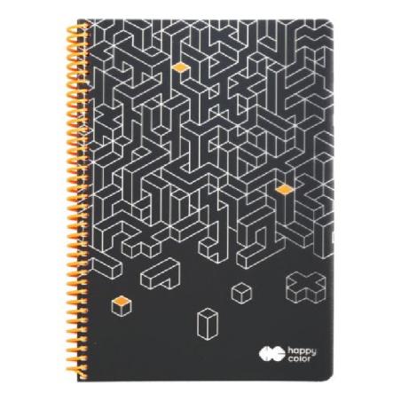 Kołonotatnik JUST 1 A4 80k kratka HAPPY COLOR