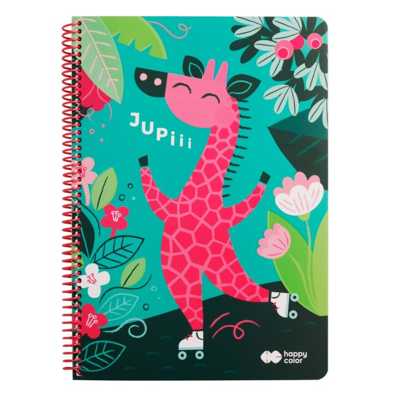 Kołonotatnik AFRYKANKI 4 A4 80k kratka HAPPY COLOR