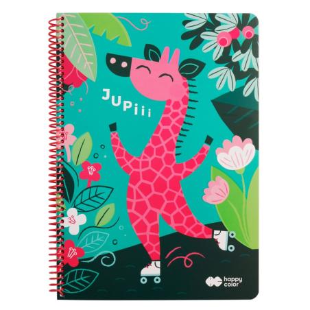 Kołonotatnik AFRYKANKI 4 A4 80k kratka HAPPY COLOR