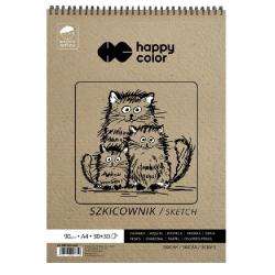 Szkicownik na spirali A4 60ark. HAPPY COLOR