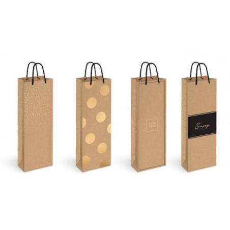 TOREBKA NA BUTELKĘ KRAFT GOLD 150G 13X35X8CM