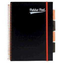 Projekt book pp neon black B5 kratka pomarańczowy PUKKA PAD