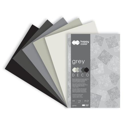 Blok Deco Grey 170g A4, 20ark., 5 kolorów