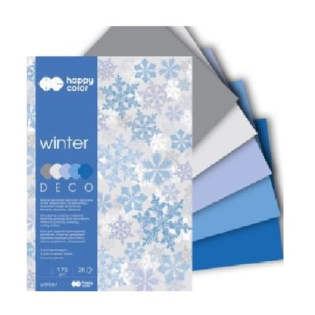 Blok Deco Winter 170g A4, 20ark., 5 kolorów