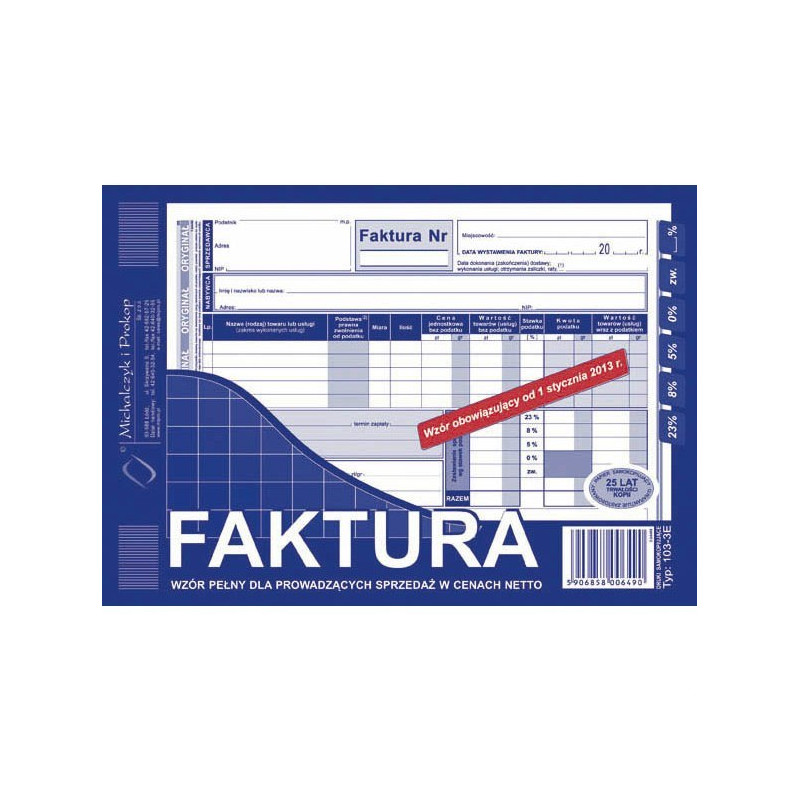 Faktura VAT A5 Pełna MICH