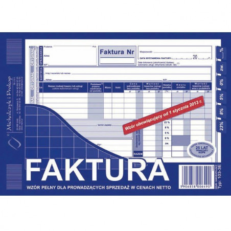 Faktura VAT A5 Pełna MICH