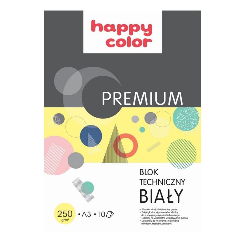 Blok techniczny A3 10ark biały 250g HAPPY COLOR