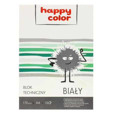 Happy color blok techniczny A4 10ark Biały