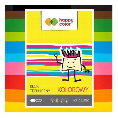 Happy Color Blok Techniczny A4 10ark kolor 170gr