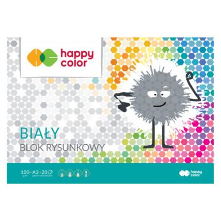Blok rysunkowy A3 20ark biały 100g HAPPY COLOR