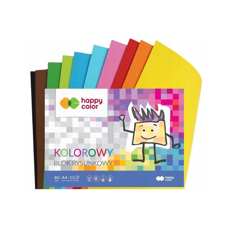 Blok rysunkowy A4 15ark. kolor HAPPY COLOR