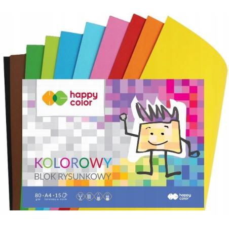 Blok rysunkowy A4 15ark. kolor HAPPY COLOR