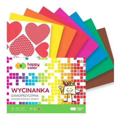 Blok wycinanka samoprzylepna A4 8ark Happy Color