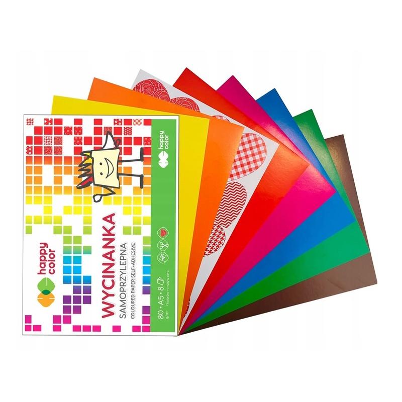 Blok wycinanka samoprzylepna A5 8ark. HAPPY COLOR
