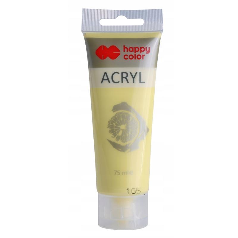 Farba akrylowa 75ml, żółty pastelowy HAPPY COLOR
